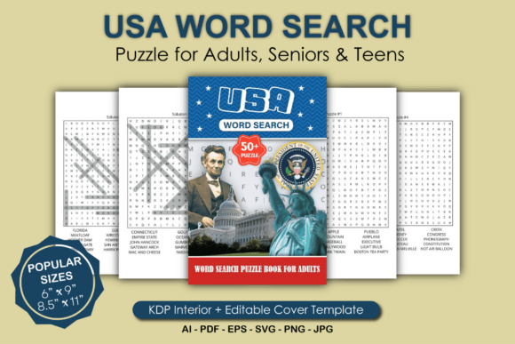 Download USA Word Search Puzzle Book for Adults - Book for adults Collection