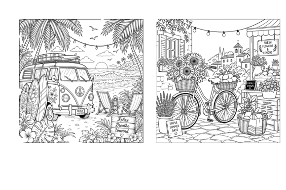 Download Summer Coloring Book for Adults - Book for adults Collection