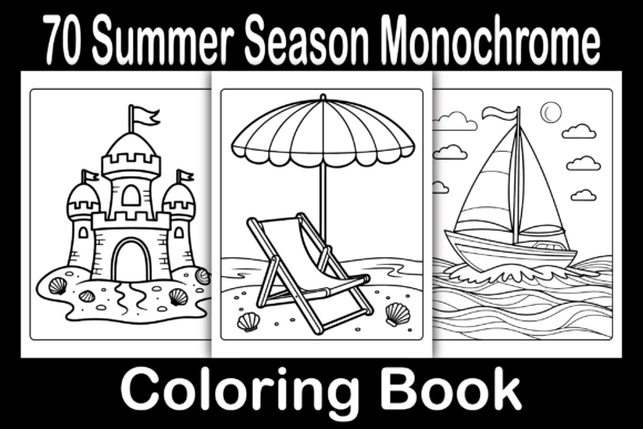 Download Summer Season Monochrome Coloring Book - Monochrome Collection