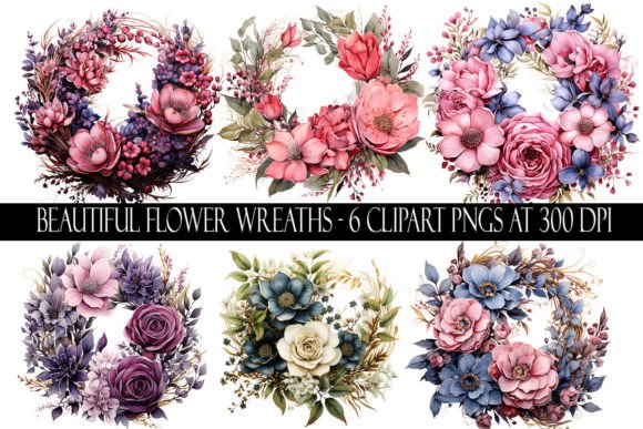Download Beautiful Flower Wreath Clipart - Beautiful flower Collection