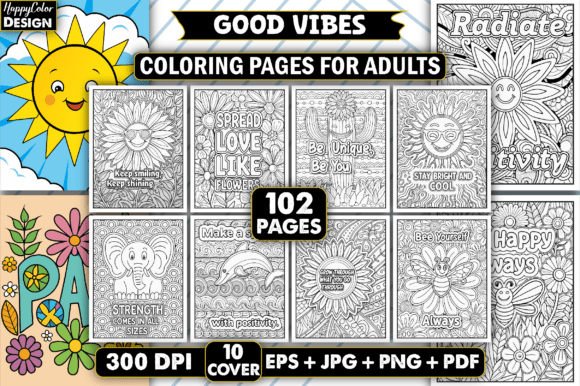Download Good Vibes Coloring Book for Adults - Book for adults Collection
