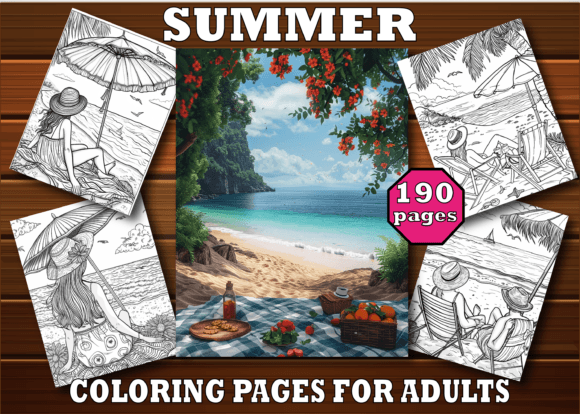 Download Summer Coloring Book for Adults - Book for adults Collection