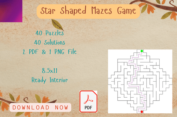 Download Star Maze Puzzles Activity for Kids Book - Premium Bundle