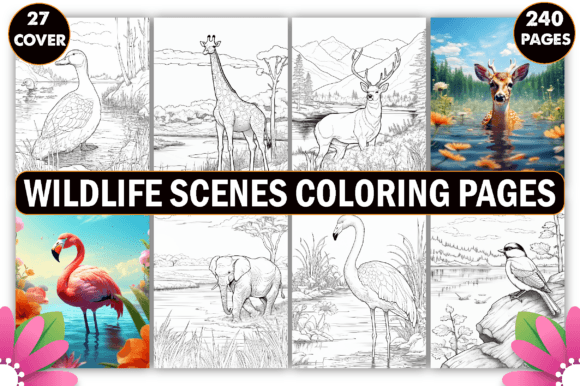 Download Wildlife Scenes Coloring Book for Adults - Book for adults Collection