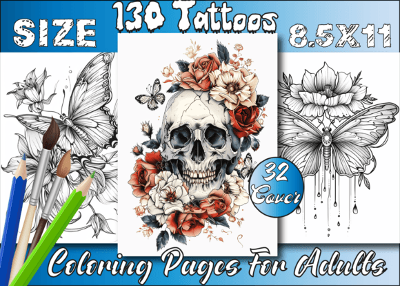 Download Tattoos Coloring Book for Adults - Book for adults Collection