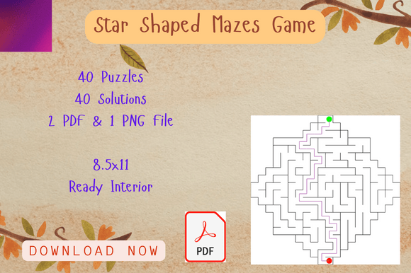 Download Star Maze Puzzles Activity for Kids Book - Premium Resources