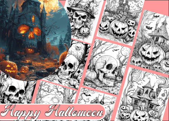 Download Happy Halloween Coloring Book for Adults - Book for adults Collection