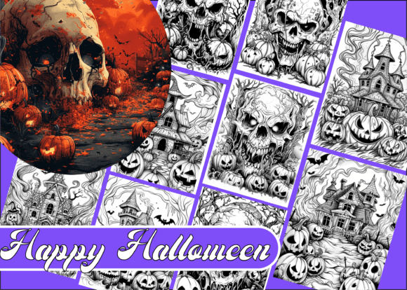 Download Happy Halloween Coloring Book for Adults - Book for adults Collection